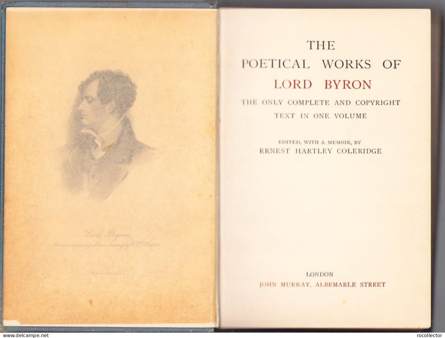 The Poetical Works Of Lord Byron 1931 C1554 - Libros Antiguos Y De Colección