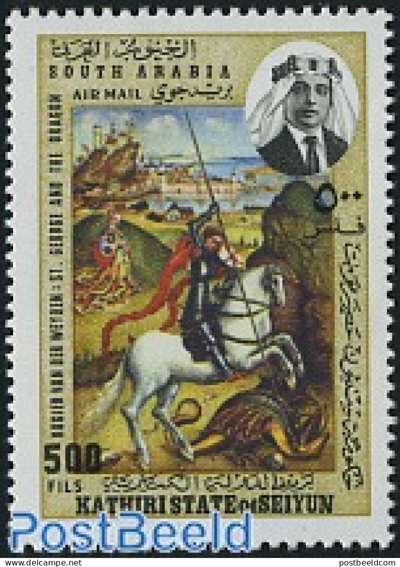 Aden 1968 St. George 1v, Mint NH, History - Nature - Religion - History - Knights - Horses - Religion - Other & Unclassified