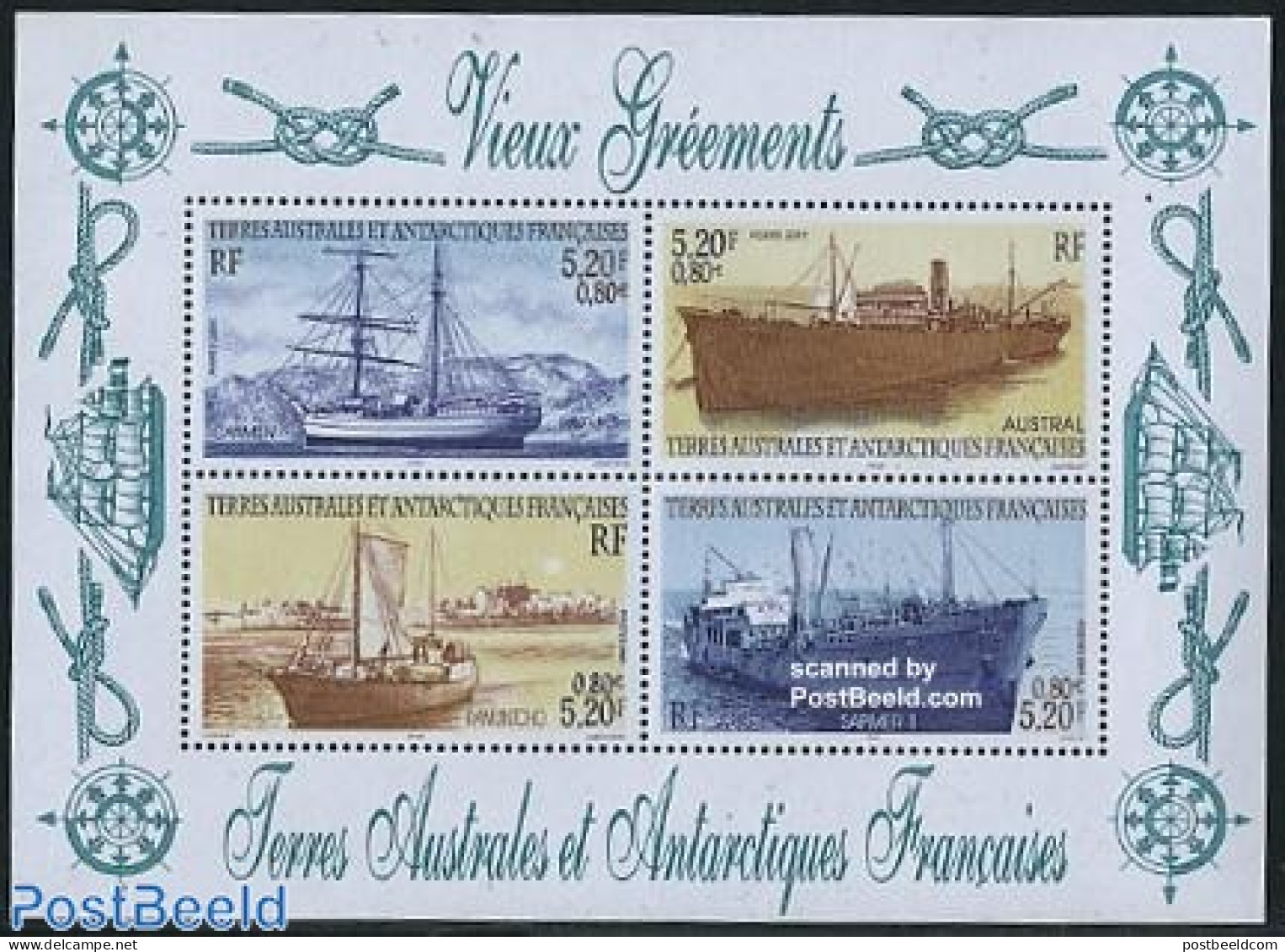 French Antarctic Territory 2001 Ships S/s, Mint NH, Transport - Ships And Boats - Ungebraucht