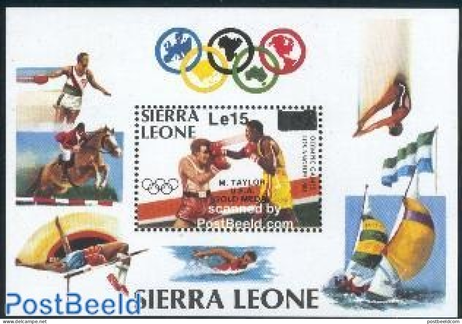 Sierra Leone 1985 Olympic Winners S/s, Mint NH, Sport - Boxing - Olympic Games - Sailing - Pugilato