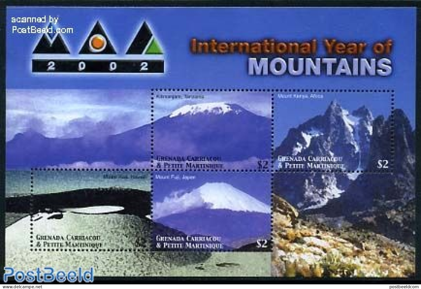 Grenada Grenadines 2002 Int. Mountain Year 4v M/s, Mint NH, Sport - Mountains & Mountain Climbing - Bergsteigen