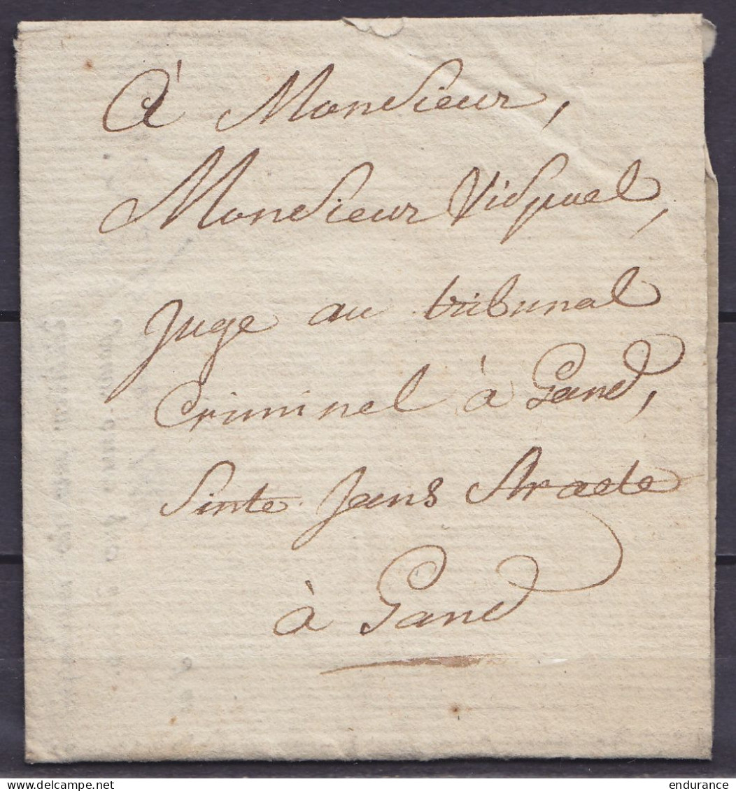 L. Datée 5 Mai 1810 De CLUYSE En Franchise Pour GAND (voir Cachet Administration Communale De Cluyse Au Dos) - 1794-1814 (French Period)