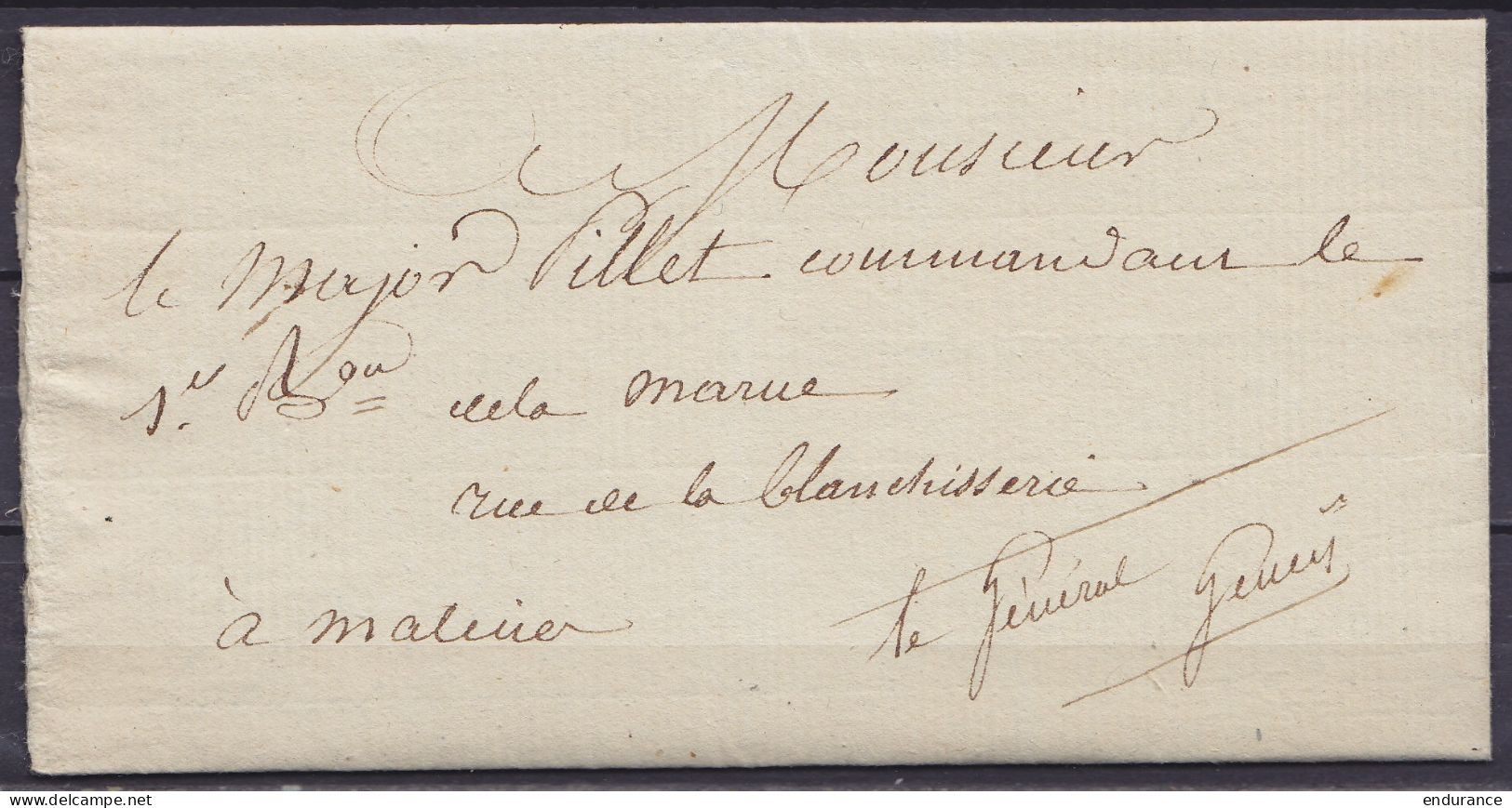 L. Datée 10 Novembre 1809 Du Quartier Général De L'Armée Du Nord à ANVERS Pour Commandant Du 1e Bataillon De La Marne (? - 1794-1814 (Periodo Frances)