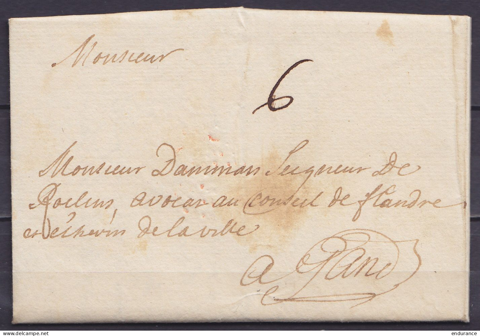 L. Datée 1e Août 1742 De MAESTRICHT Pour GAND - Port "6" - 1714-1794 (Oostenrijkse Nederlanden)