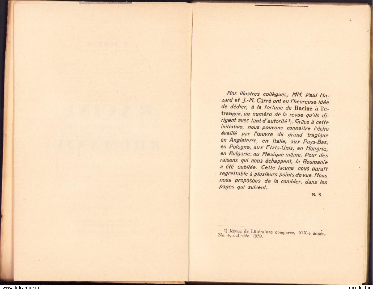 Racine En Roumanie Par N. Șerban, 1940, Bucarest C1494 - Libros Antiguos Y De Colección