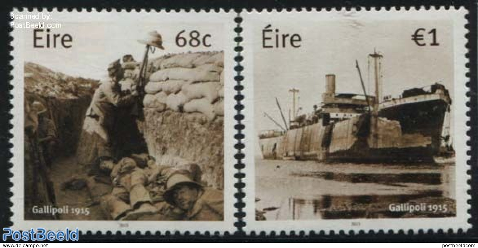 Ireland 2015 Gallipoli 2v, Mint NH, History - Transport - Militarism - Ships And Boats - World War I - Unused Stamps