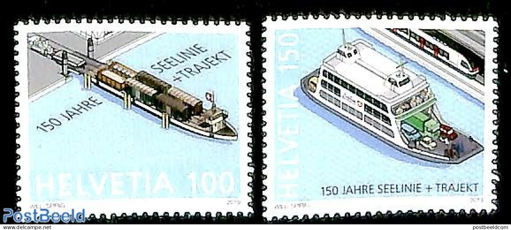Switzerland 2019 Bodensee Line 2v, Mint NH, Transport - Automobiles - Railways - Ships And Boats - Unused Stamps