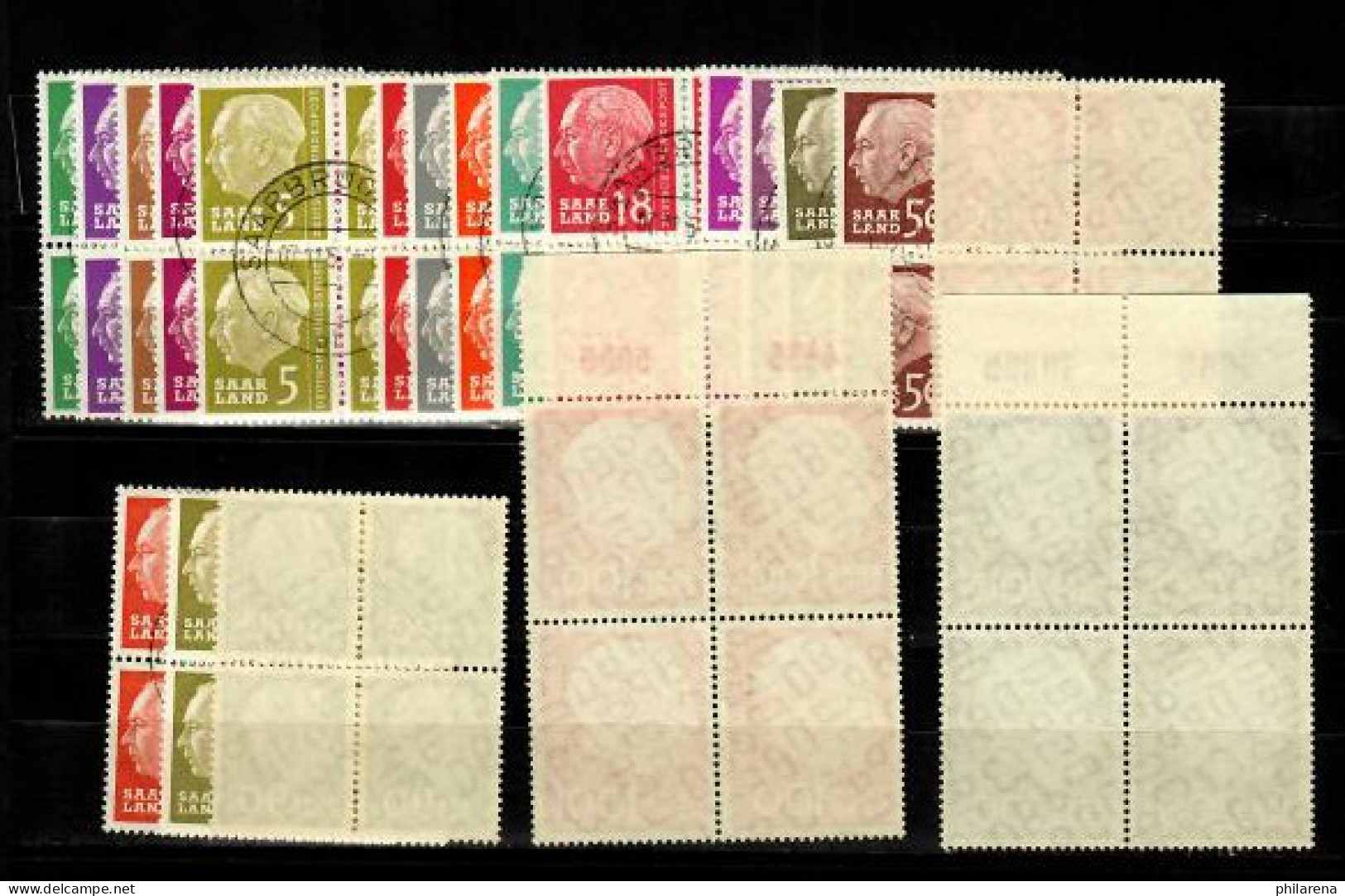 Saarland: MiNr. 380-399, Gestempelt Im Viererblock - Used Stamps