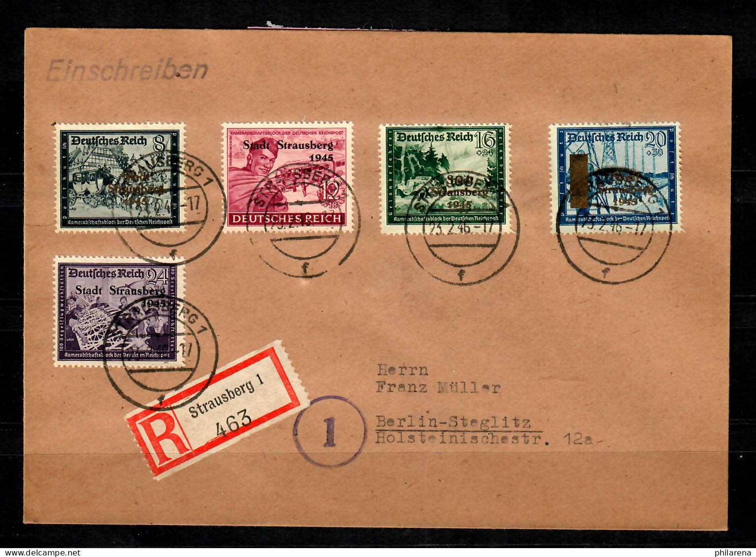 Straussberg: Einschreiben Nach Berlin, MiNr. 17 Mit PF II - Lettres & Documents