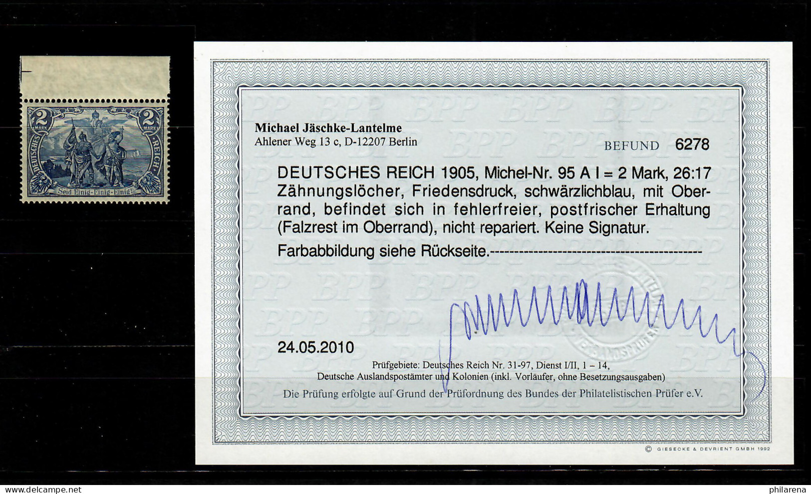 Deutsches Reich: MiNr. 95 AI, Postfrisch, **, BPP Befund - Unused Stamps