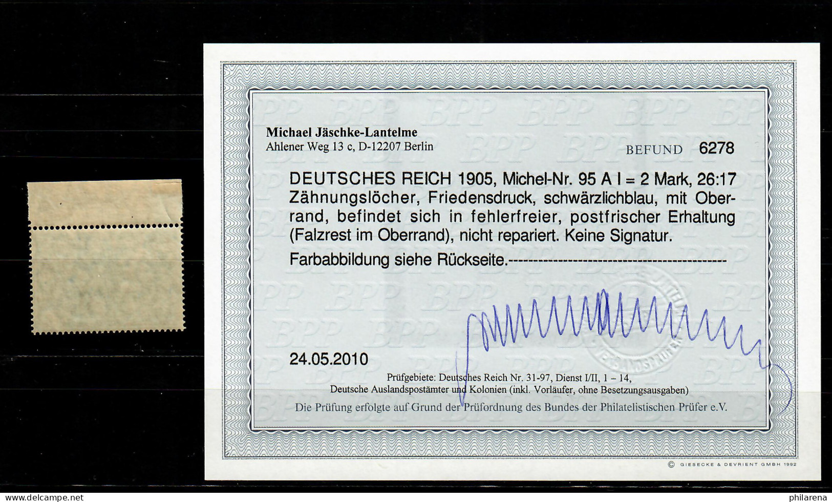 Deutsches Reich: MiNr. 95 AI, Postfrisch, **, BPP Befund - Ungebraucht