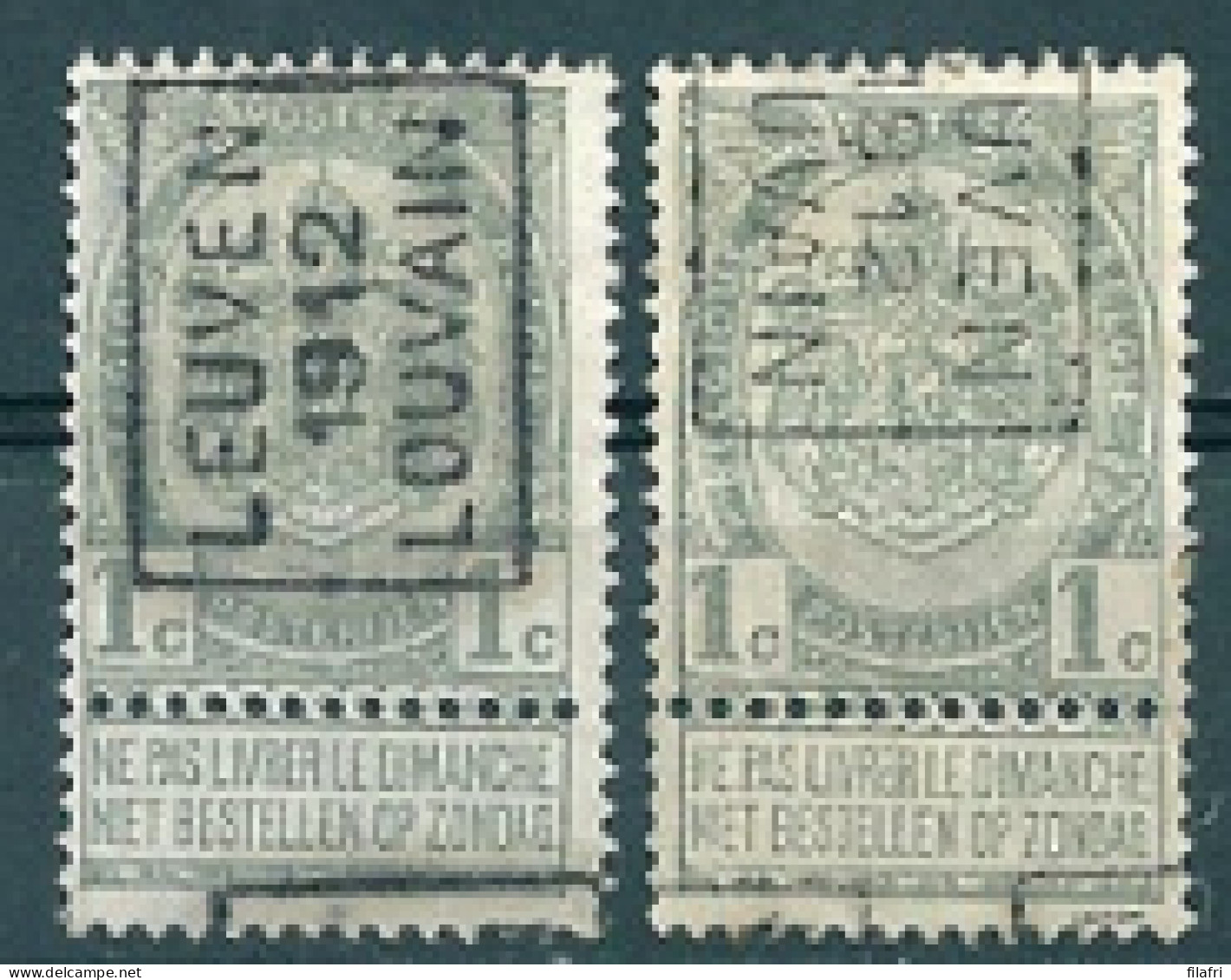 1760 Voorafstempeling Op Nr 53 - LEUVEN 1912 LOUVAIN - Positie A & B - Rollini 1910-19