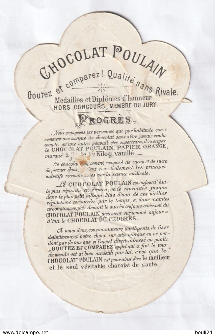 CHROMO CHOCOLAT POULAIN   GAUFREE  ROSE HIRONDELLE EVENTAIL - Guérin-Boutron
