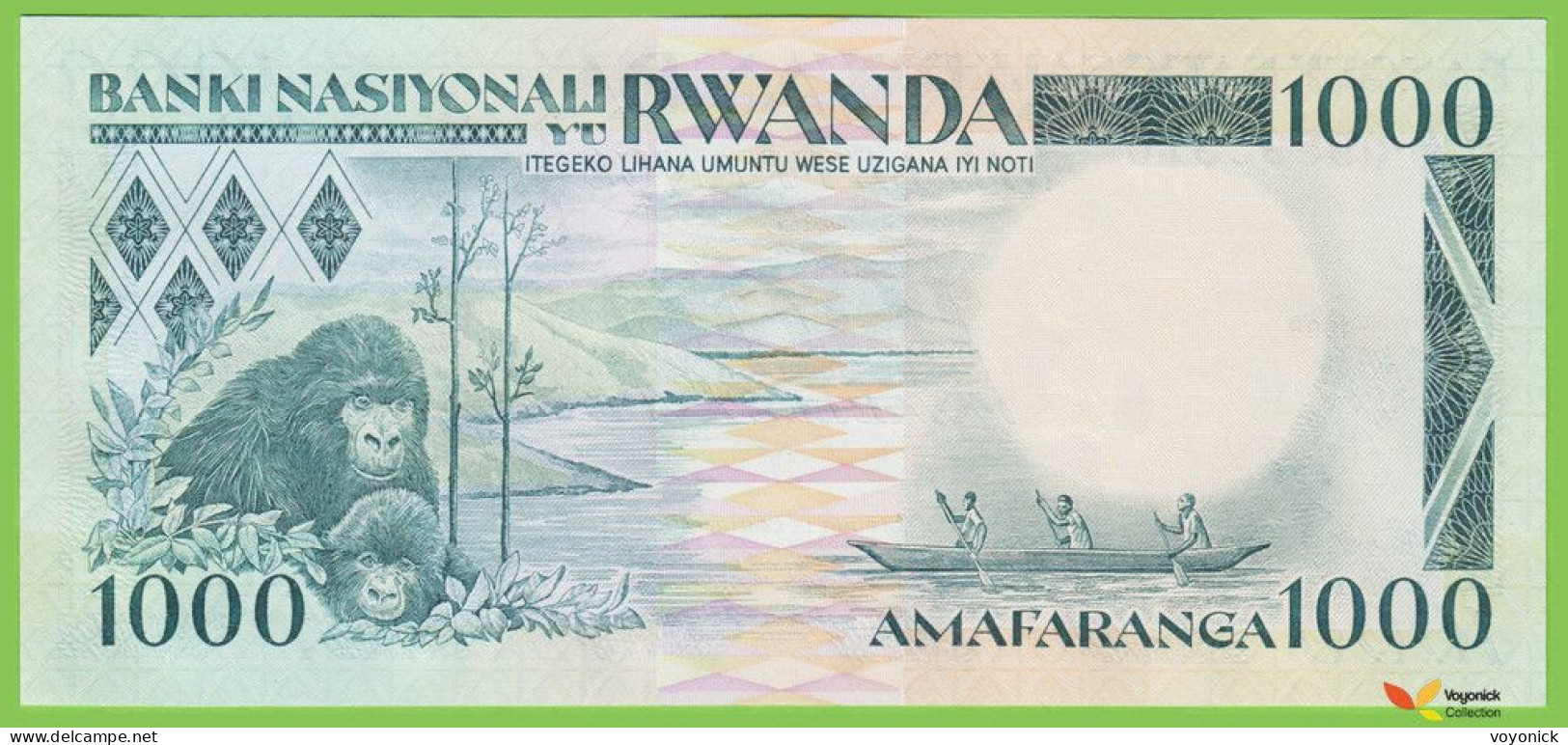 Voyo RWANDA 1000 Francs 1988 P21a B120a D UNC - Ruanda