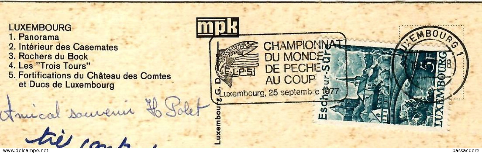 79223 -  CHAMPIONNAT DU MONDE DE  PECHE  AU COUP - Lettres & Documents