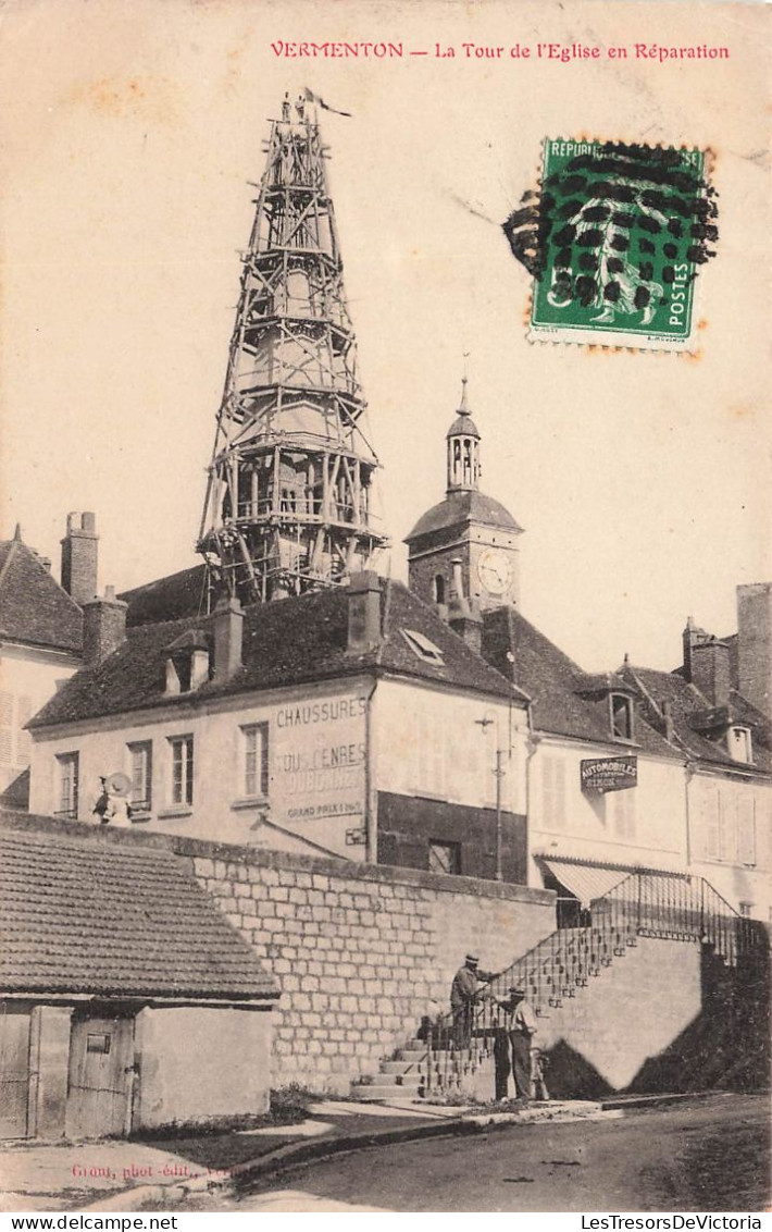 FRANCE - Vermenton - Vue De La Tour De L'église En Réparation - Vue Générale - Carte Postale Ancienne - Vermenton