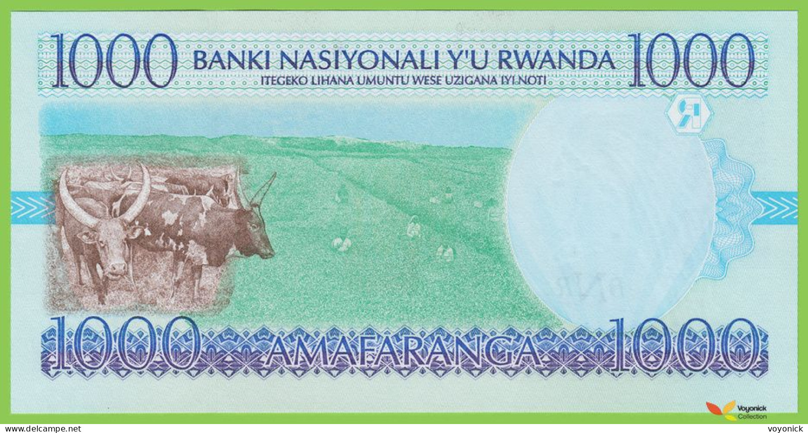 Voyo RWANDA 1000 Francs 1998 P27b B126b AW UNC - Ruanda