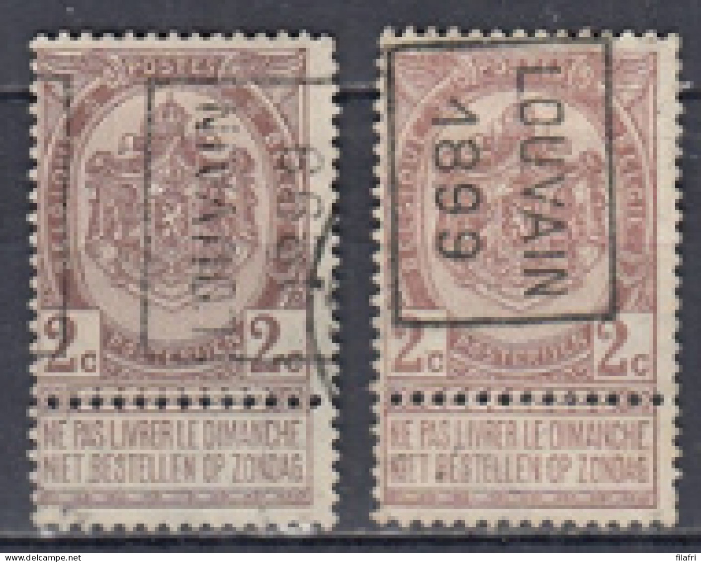 251 Voorafstempeling Op Nr 55 - LOUVAIN 1899 - Positie A & B - Roller Precancels 1894-99