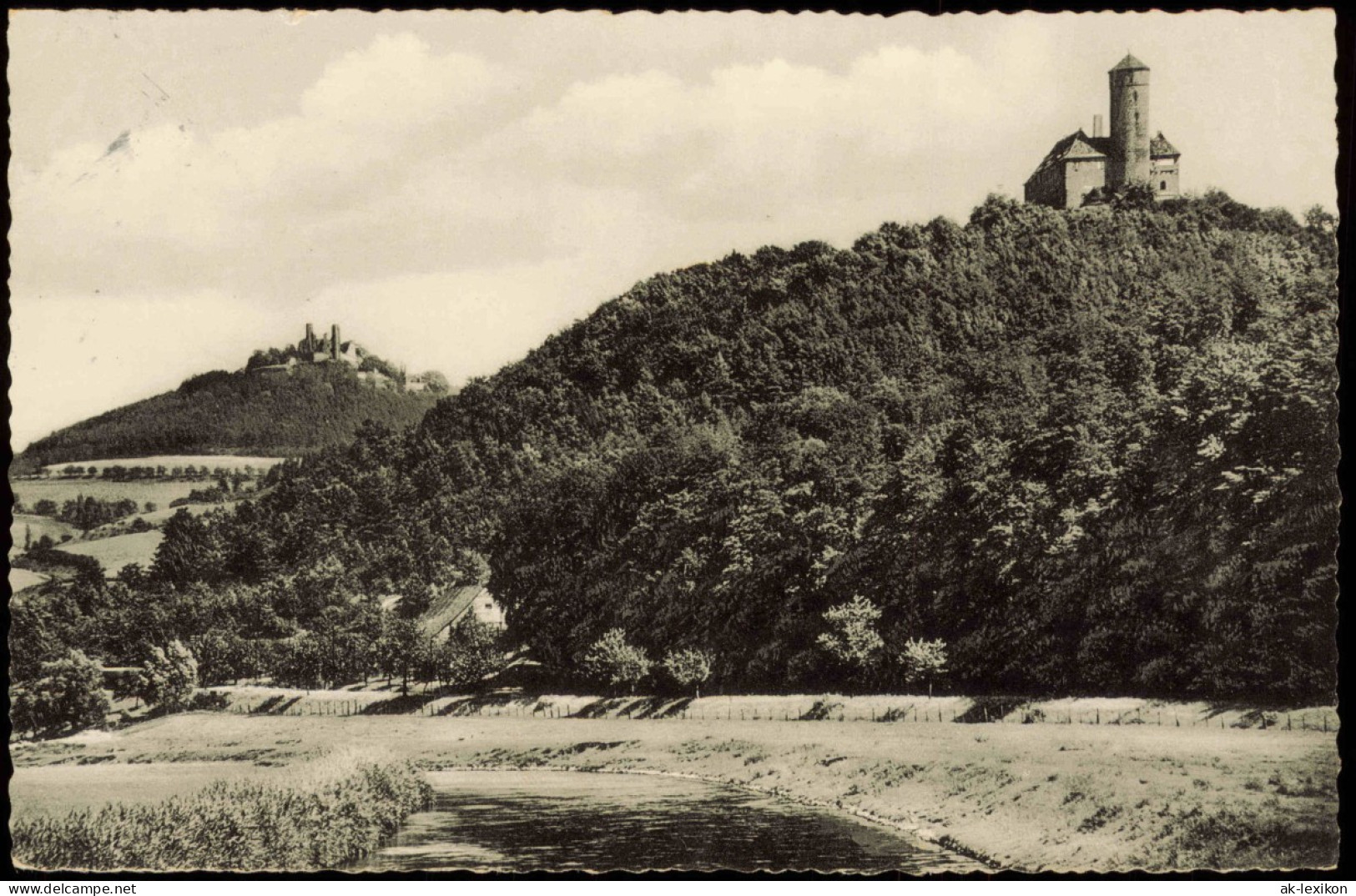 Ansichtskarte Witzenhausen Zwei Burgen-Blick Ludwigstein U. Hanstein 1956 - Witzenhausen