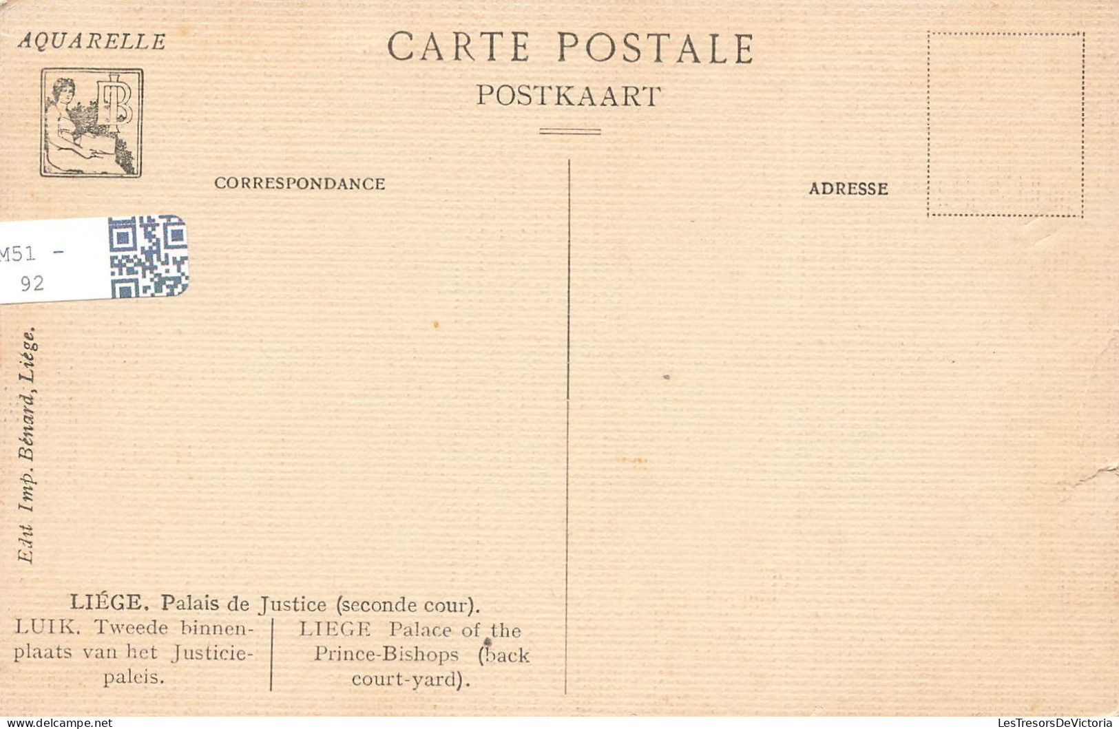 BELGIQUE - Liège - Palais De Justice - Seconde Cour - Colorisé - Carte Postale - Liege