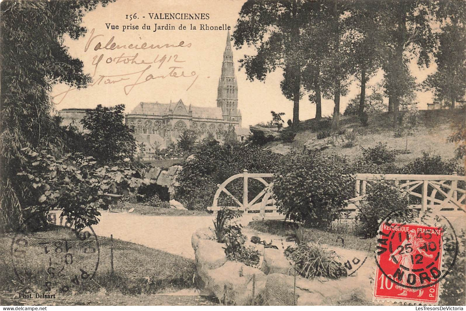 FRANCE - Valenciennes - Vue Sur L'église Prise Du Jardin De La Rhonelle - Carte Postale Ancienne - Valenciennes