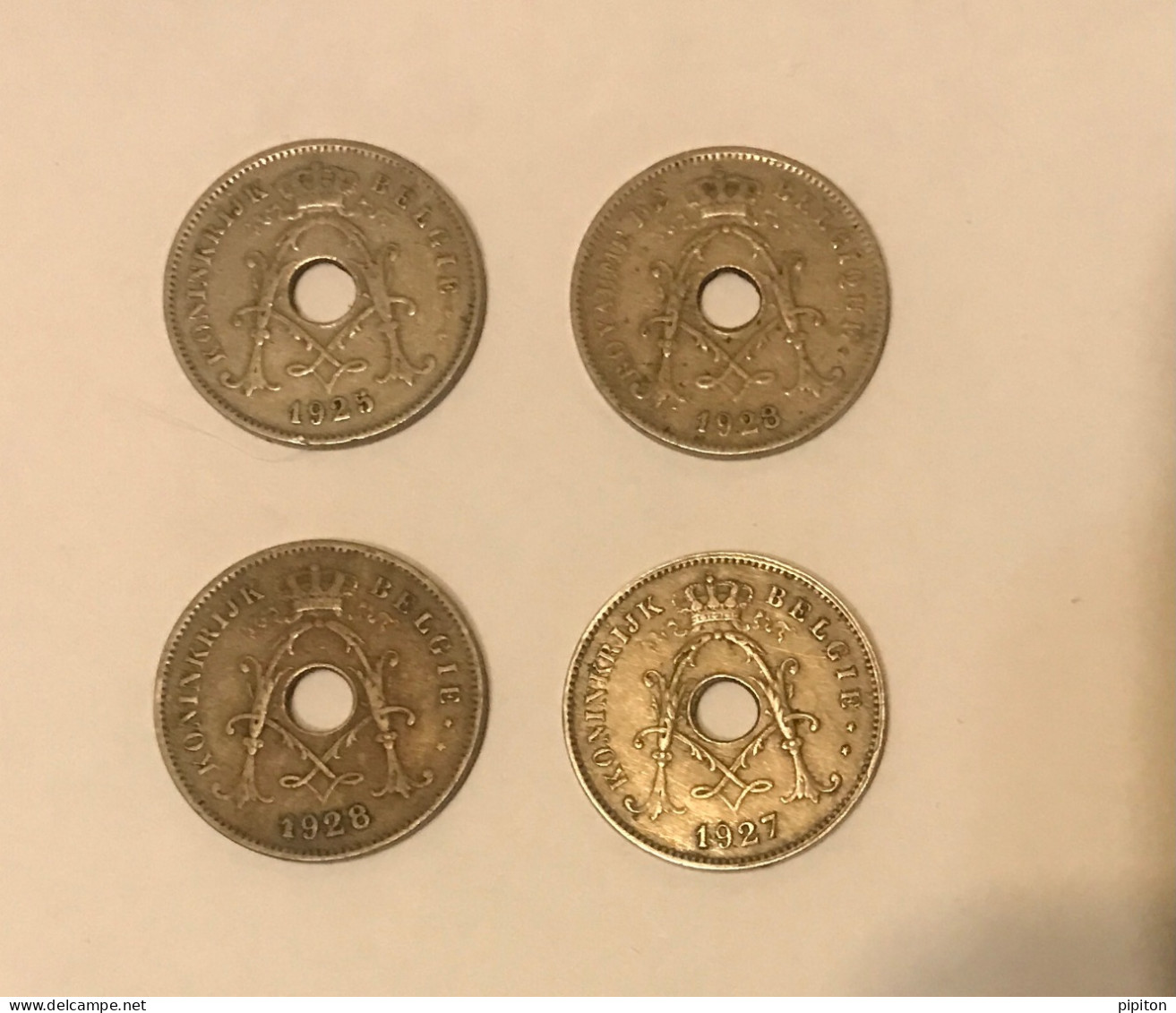 4 Pièces Belgique 10c 1925, 27 Et 28 - 10 Centimes