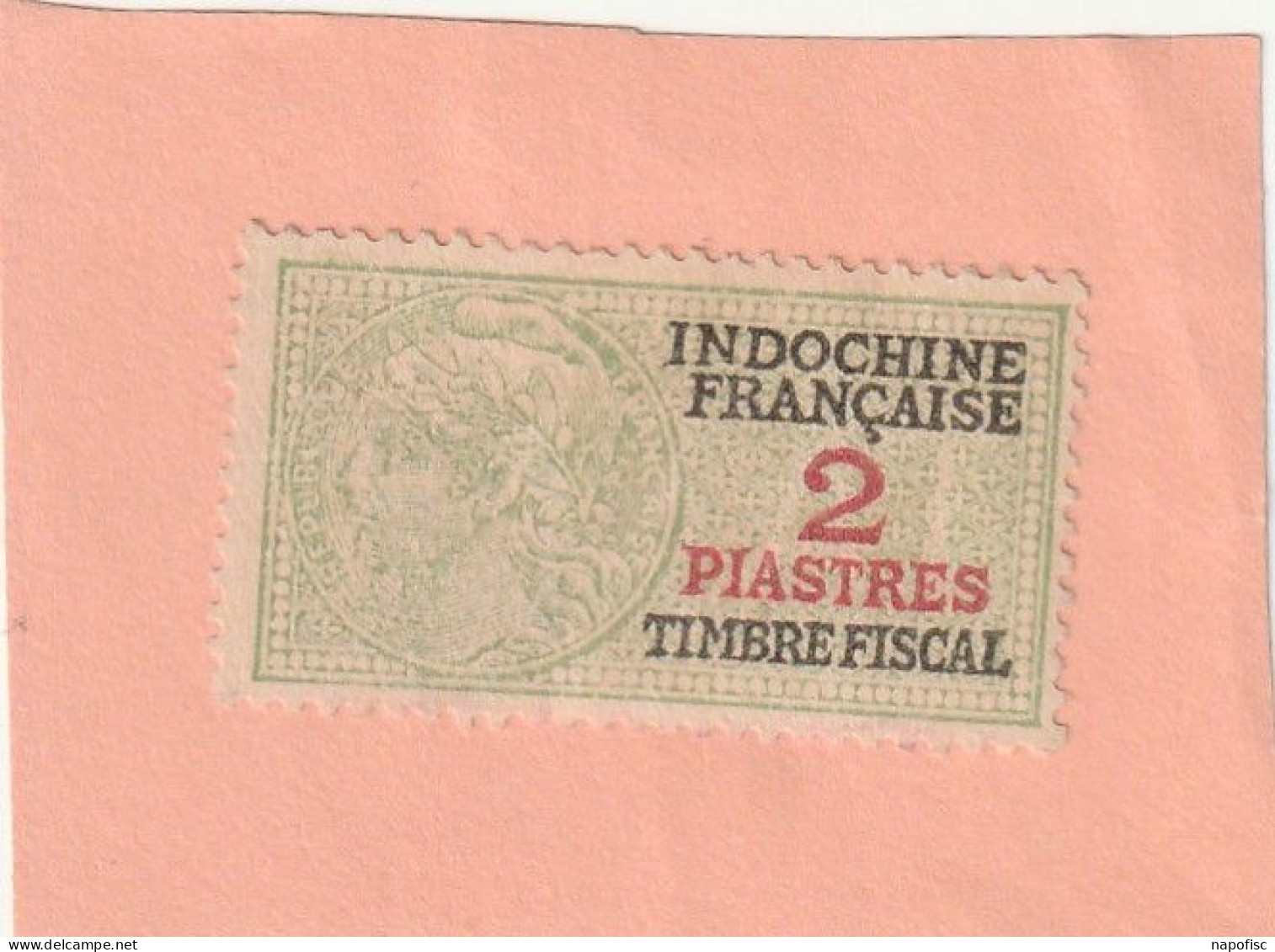 Timbre Fiscal Indochine 2 Piastres - Other & Unclassified