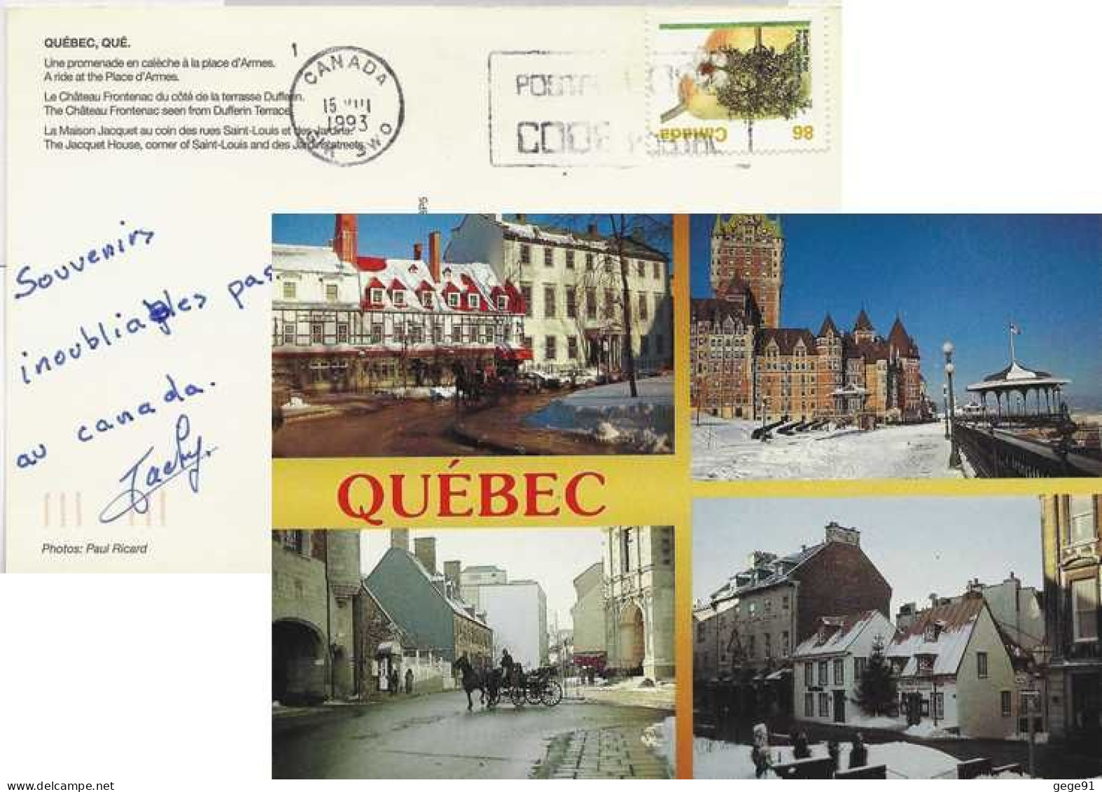 YT 1295 - Arbre Fruitier - Poirier - Lettre De Québec Pour La France - Covers & Documents