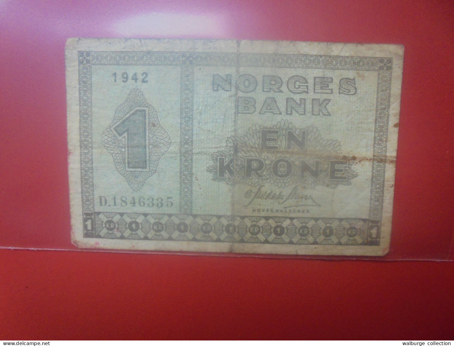 NORVEGE 1 KRONE 1942 Circuler (B.33) - Norway