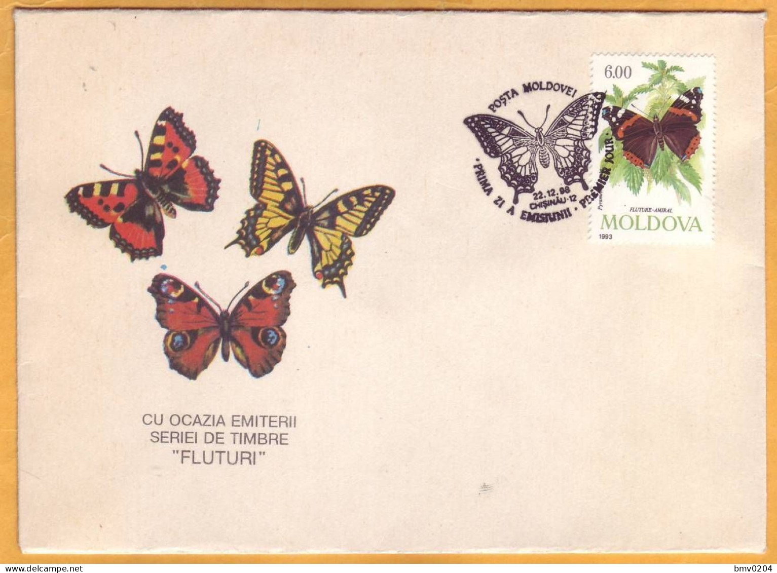 1993  Moldova, Butterflies, FDC - Ukraine