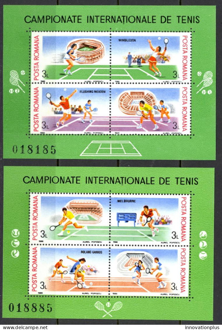 Romania Sc# 3547-3548 MNH Sheet/4 1988 Tennis - Ongebruikt