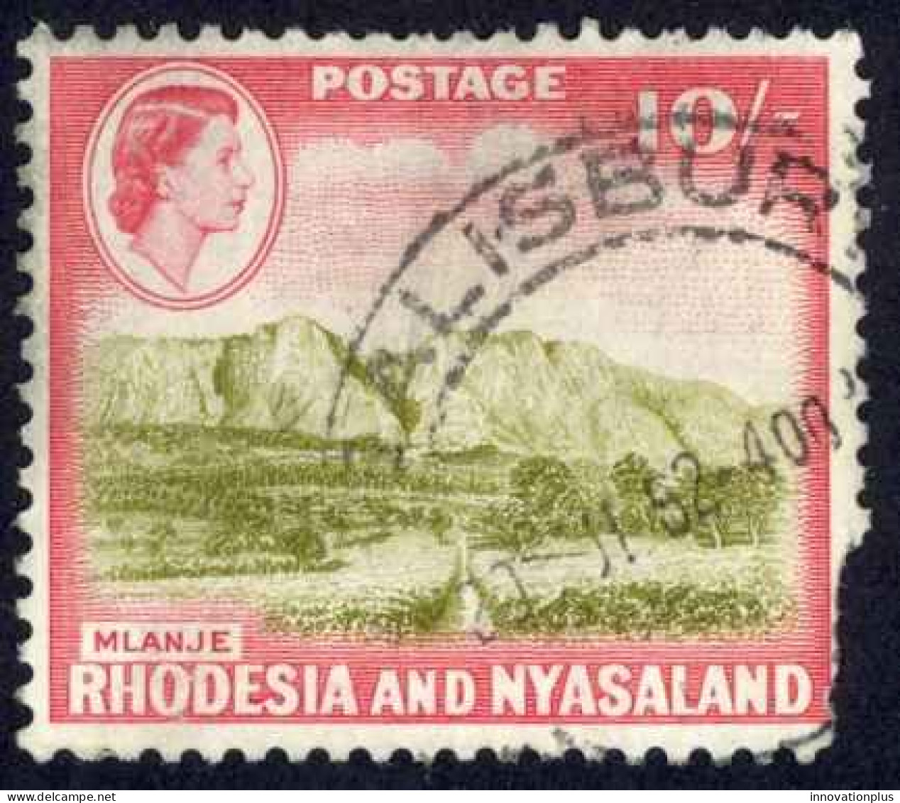 Rhodesia & Nyasaland Sc# 170 CULL 1959-1963 10sh Mlanje Mountain - Rhodesia & Nyasaland (1954-1963)