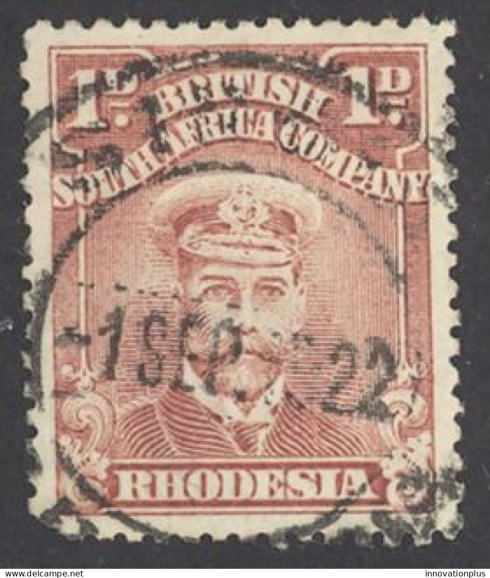 Rhodesia Sc# 120 Used 1913-1923 1p Brown Rose King George V - Noord-Rhodesië (...-1963)