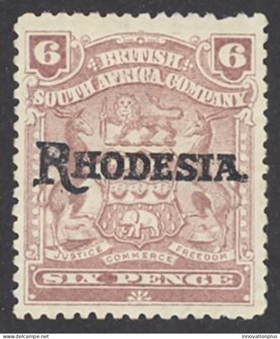 Rhodesia Sc# 89 MH 1909 6p Overprints Coat Of Arms - Northern Rhodesia (...-1963)