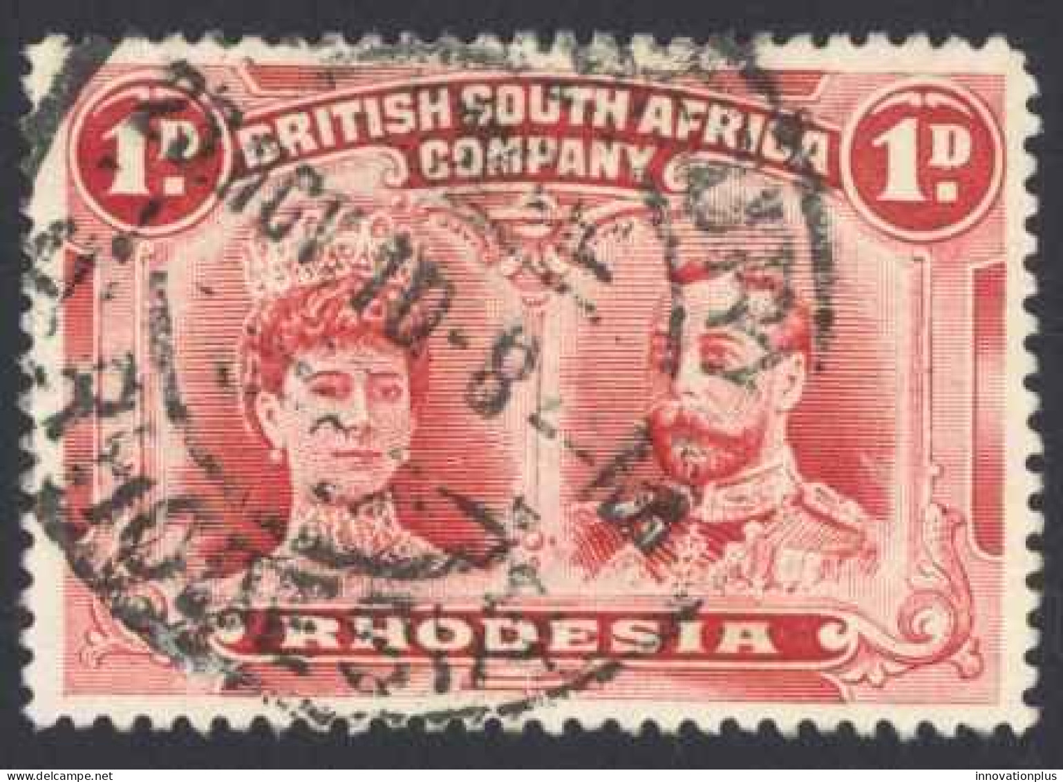 Rhodesia Sc# 102 Used (a) 1910 1p Rose Carmine Queen Mary & King George V - Rhodesia Del Nord (...-1963)