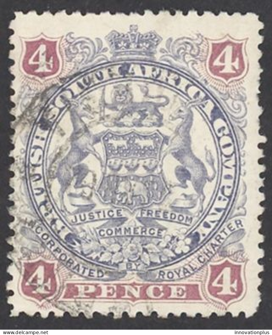 Rhodesia Sc# 54 Used 1897 4p Coat Of Arms - Noord-Rhodesië (...-1963)