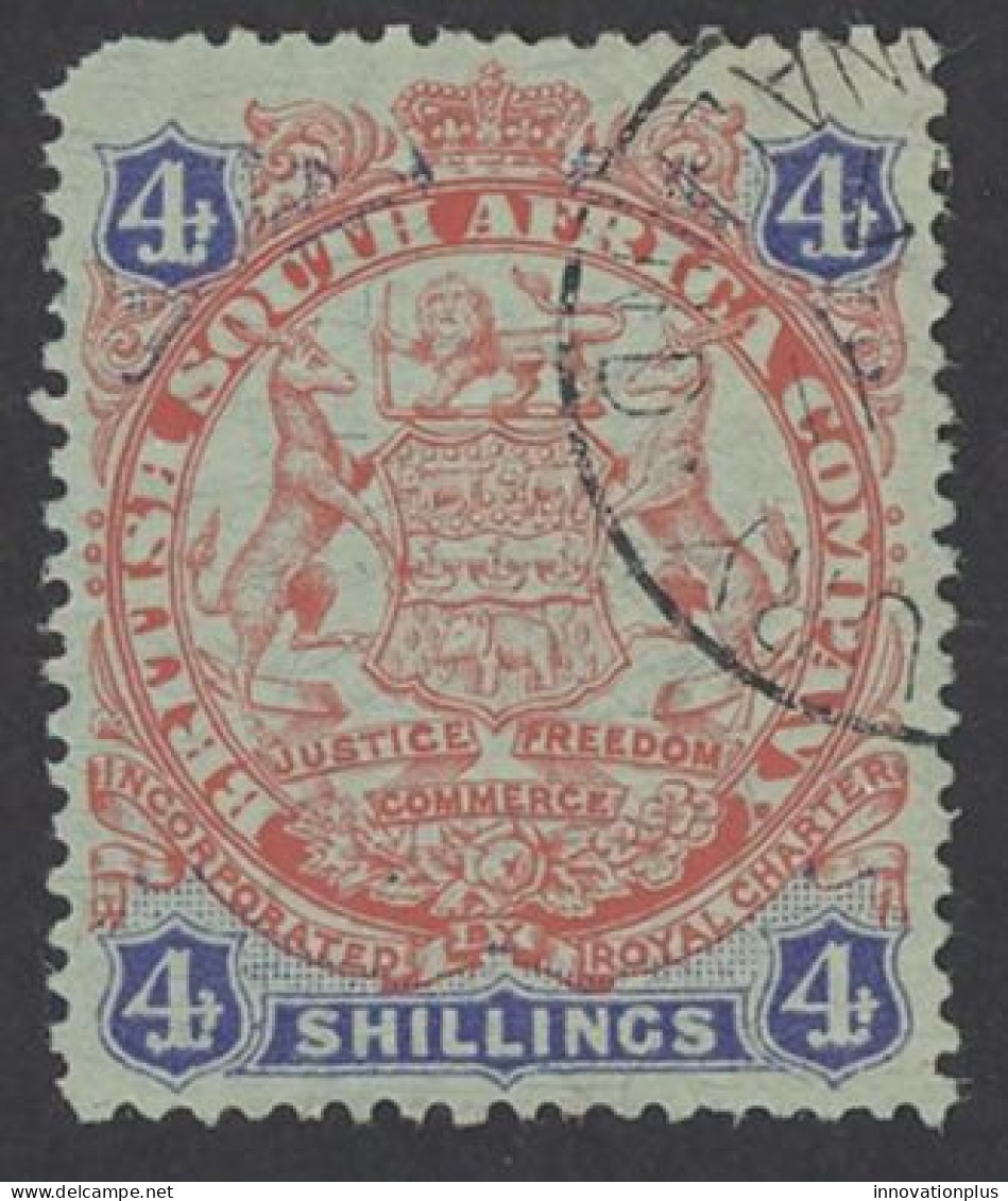 Rhodesia Sc# 37 Used 1896 4sh Coat Of Arms - Nordrhodesien (...-1963)