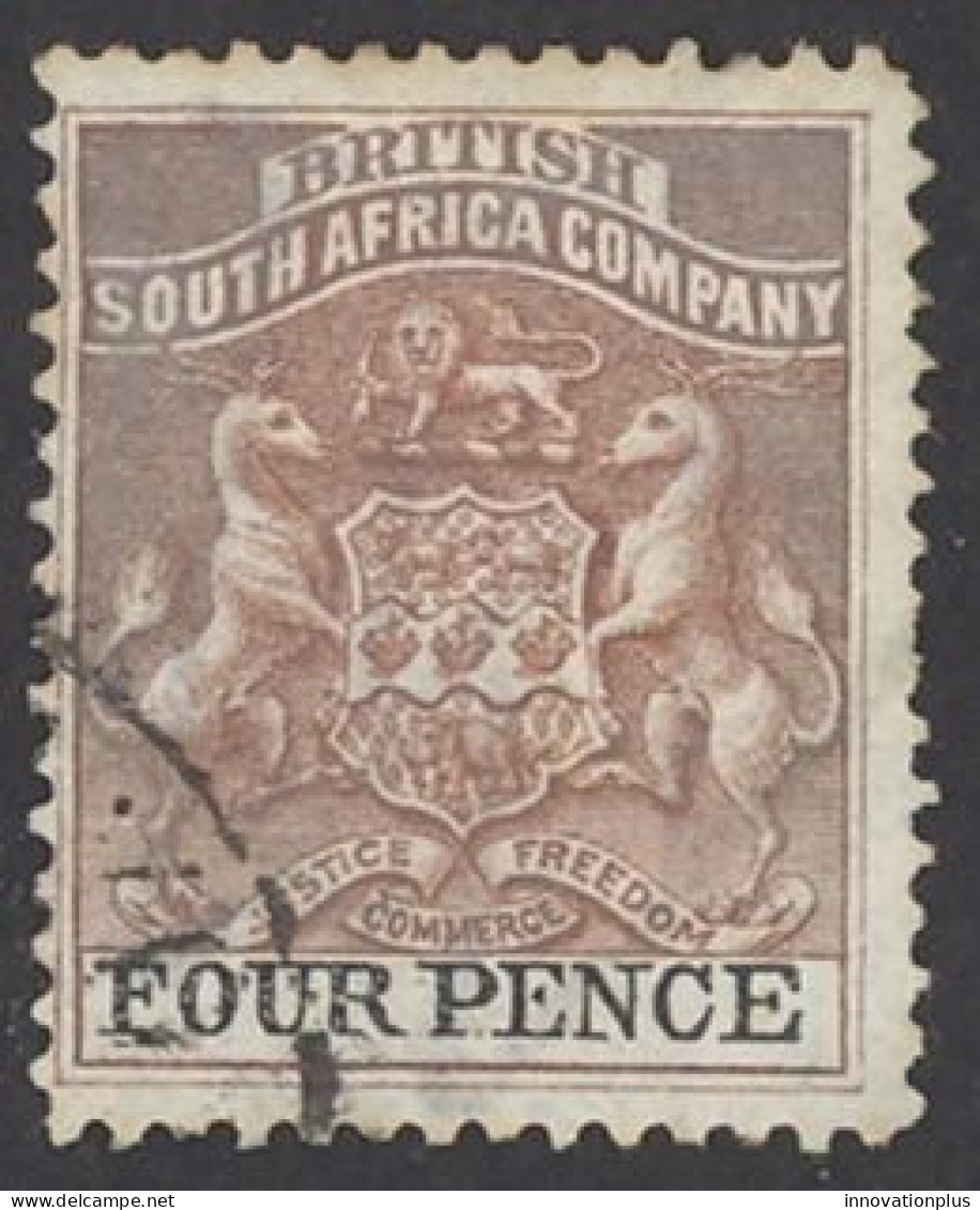Rhodesia Sc# 5 Used (a) 1891 4p Coat Of Arms - Noord-Rhodesië (...-1963)