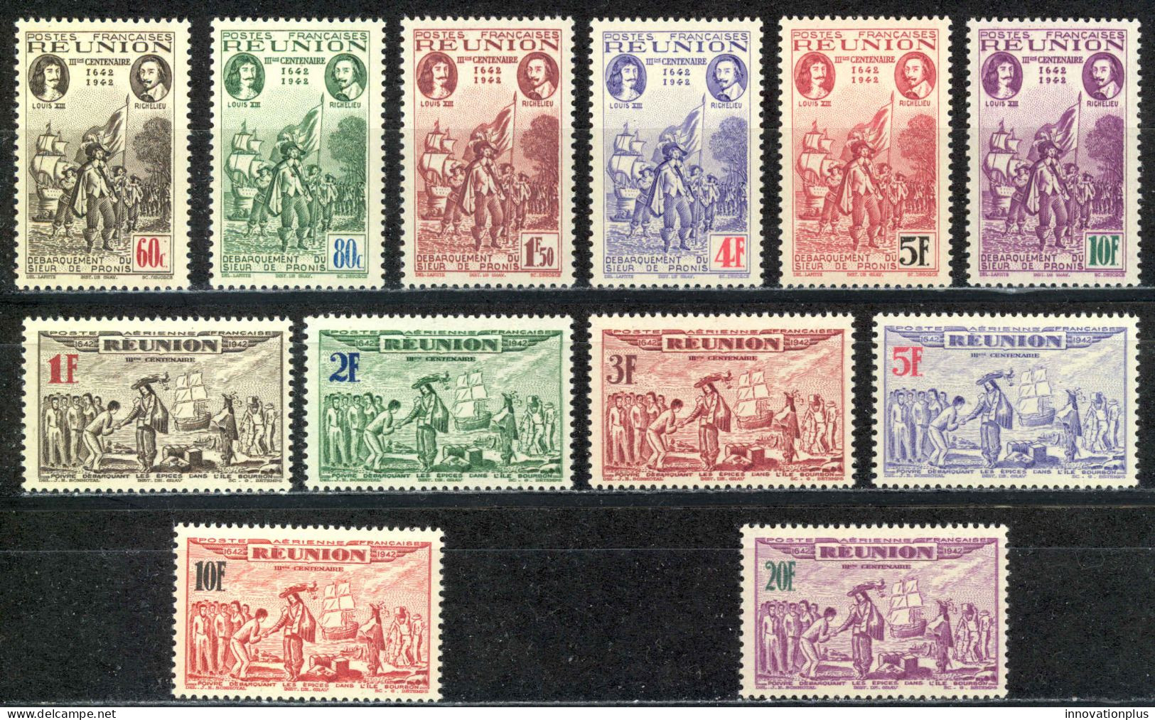 Reunion Sc# 177B-177G, C13A-C13f MNH 1943 French In Reunion 300th - Ungebraucht