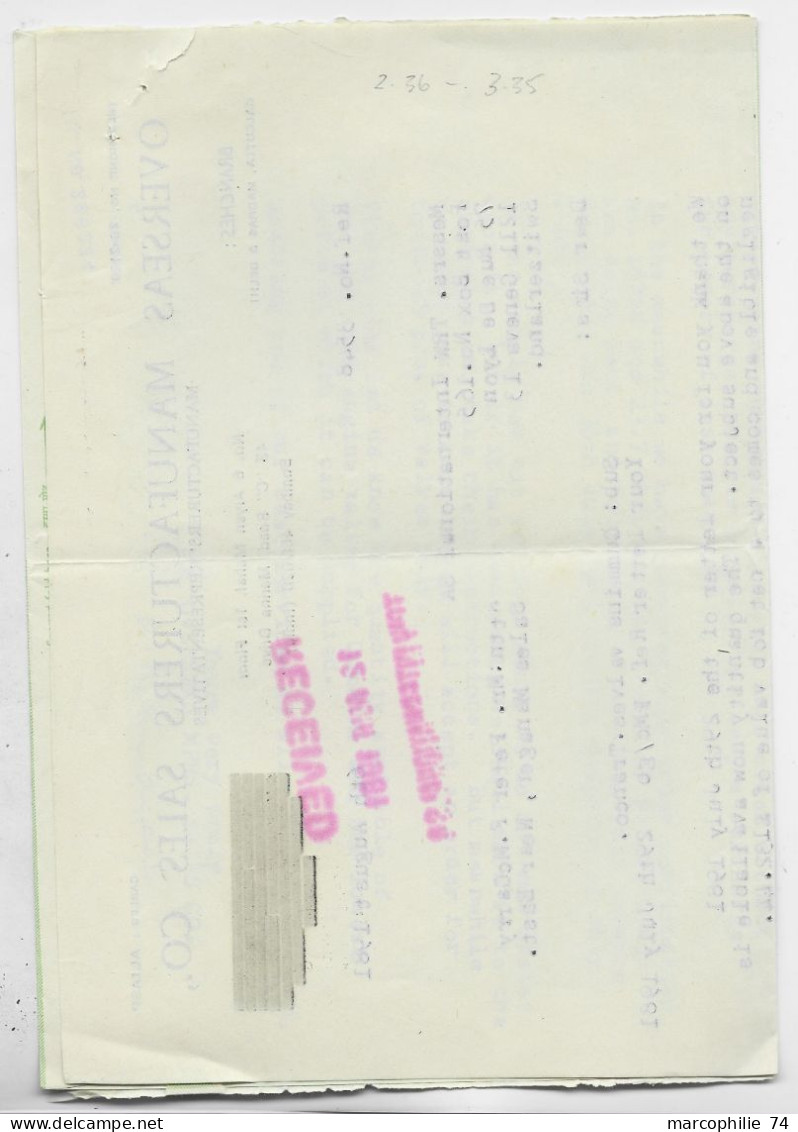 INDIA GANDHI 35X2 +2.00 LETTRE COVER AIR MAIL BOMBAY 1981 TO SUISSE - Lettres & Documents