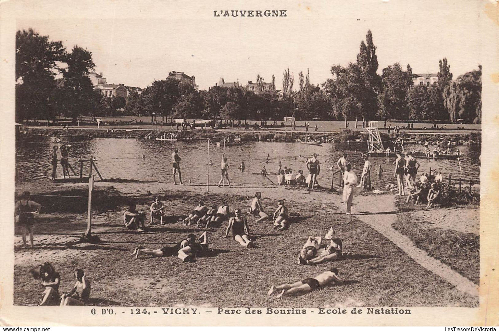 FRANCE - Vichy - Parc Des Bourins - Ecole De Natation - Animé - Carte Postale Ancienne - Vichy