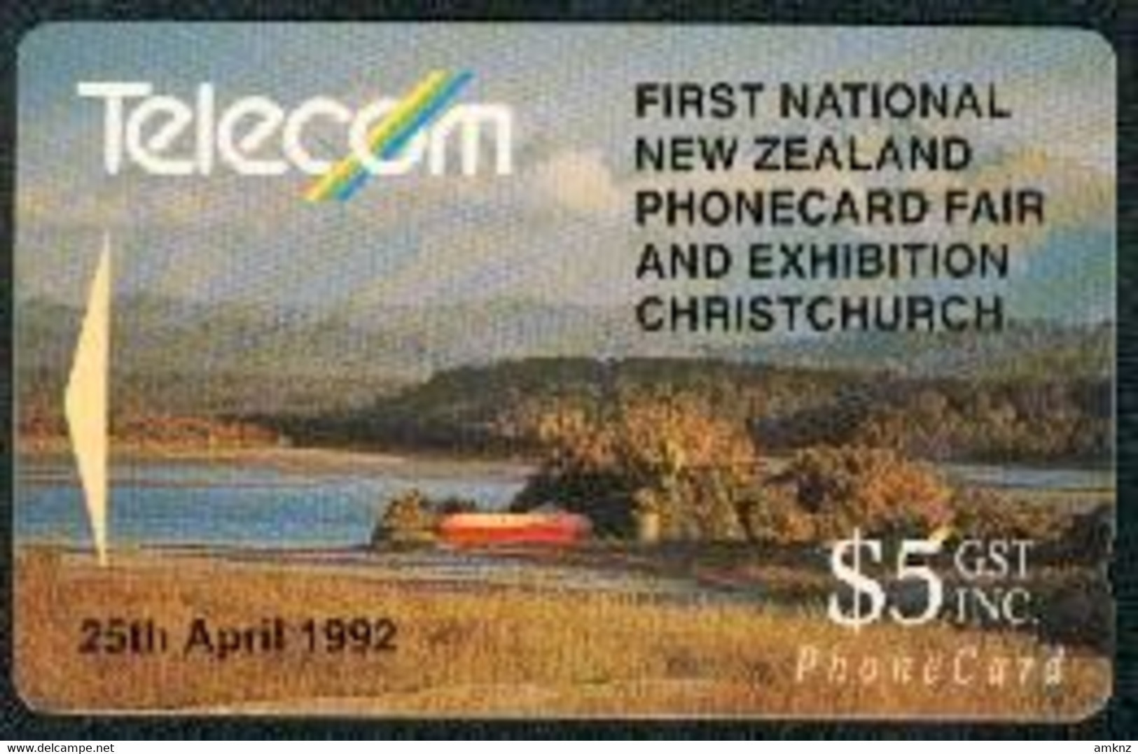 New Zealand - Private Overprint - 1992 Phonecard Fair, Christchurch $5 - VFU - NZ-PO-01 - New Zealand