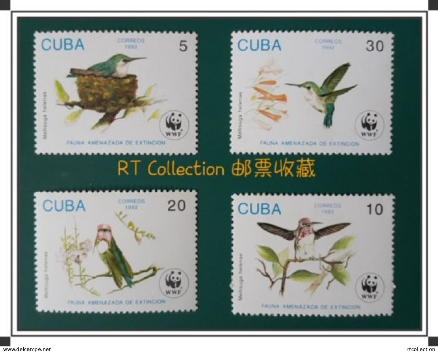 Cuba 1992  Bee Hummingbird Birds Bird Fauna WWF W.W.F. Animals World Wildlife Fund Organizations Stamps MNH - Neufs