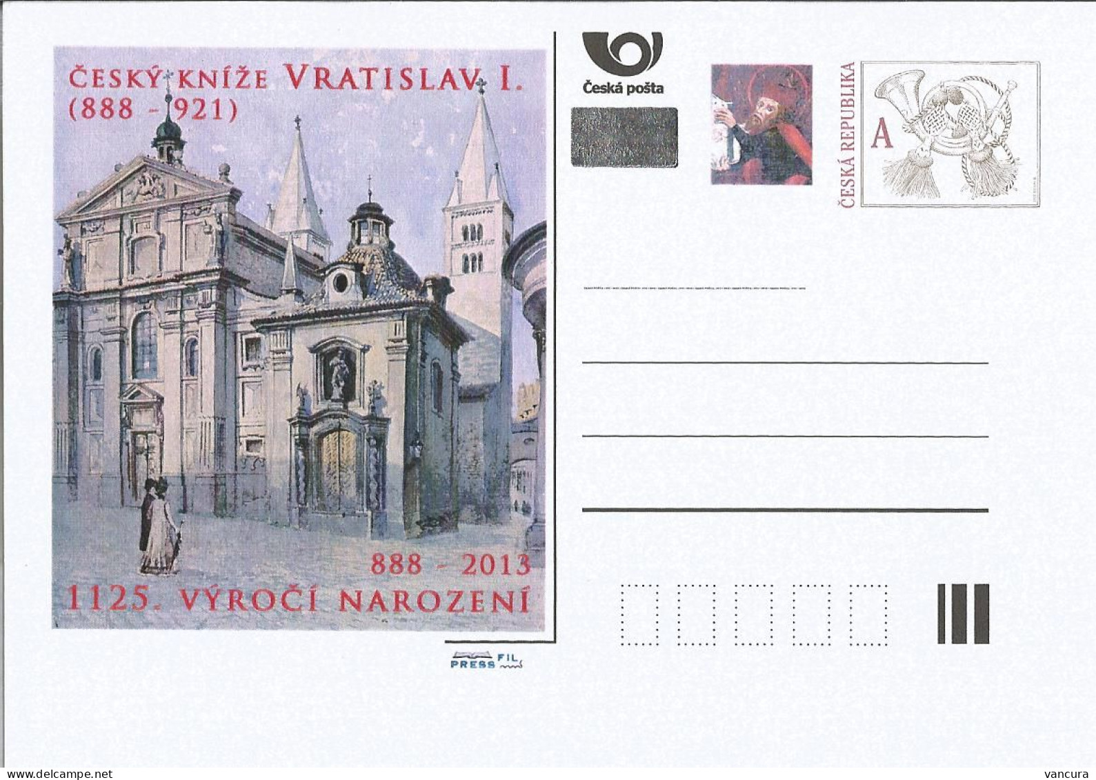 CDV C Czech Republic Vratislav I., Czech Duke 2013 - Cartoline Postali