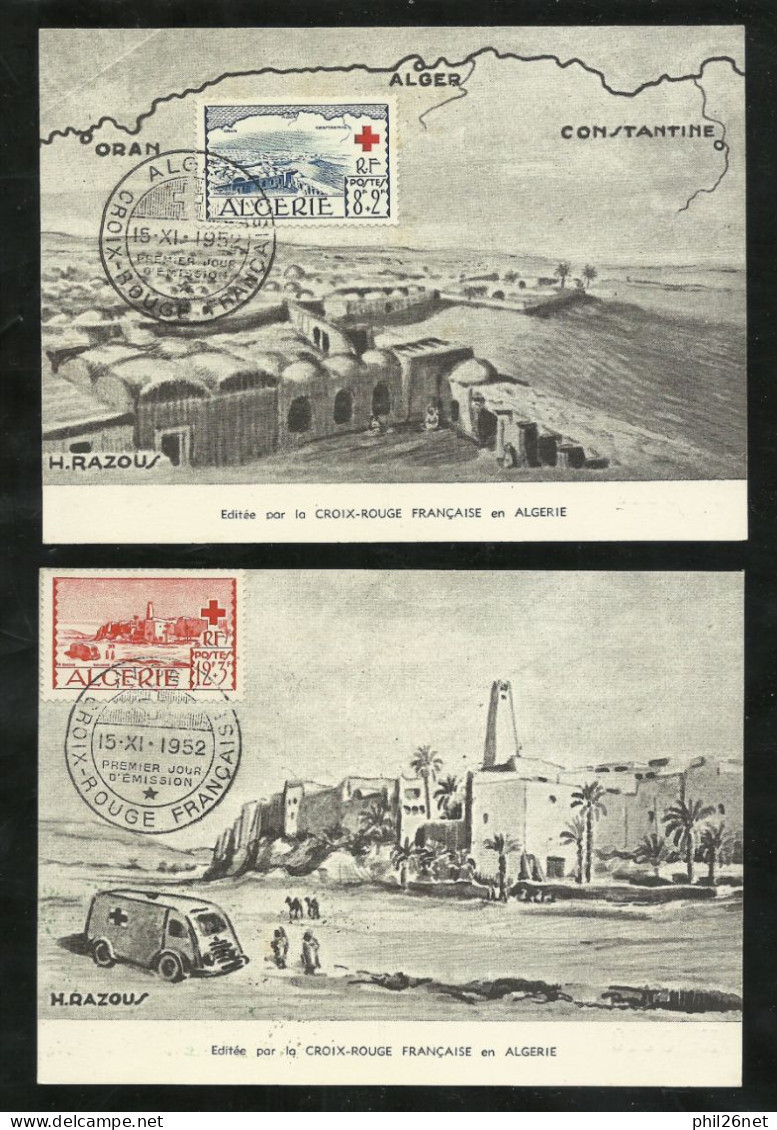 Algérie FDC  Cartes Maximum  Premier Jour Croix Rouge  Alger Le 15/11/1952  N°300 Et 301   B/ TB Voir Scans Soldé ! ! ! - FDC