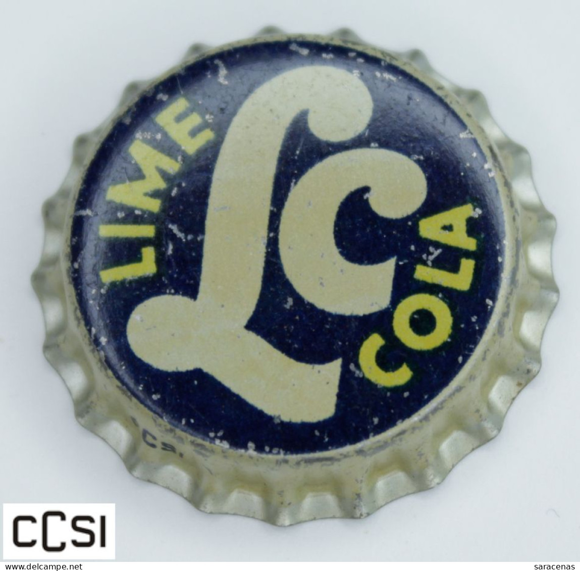 Unused United States Vintage Cork Lined LC Lime Cola 1945 - 1949 Soda Bottle Cap - Limonade