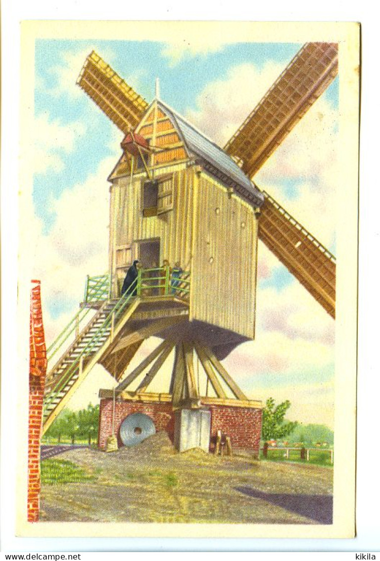 Image 12 X 7.8 Belgique Folklore Belge Belgische Folklore WINGHE SAINT-GEORGES Le Moulin à Vent Est Toujours En Service* - Côte D'Or