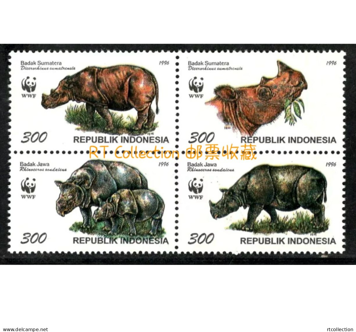 Indonesia 1996 Sumatran Rhinoceros Javan Rhinocero WWF W.W.F. Animals Mammals World Wildlife Fund Organizations Stamps - Ungebraucht