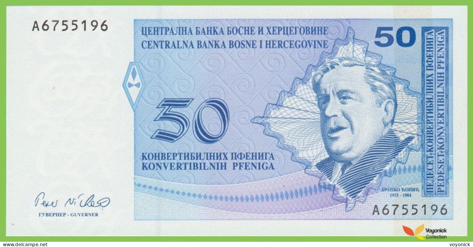 Voyo BOSNIA AND HERZEGOVINA 50 Konv Pfeniga ND/1998 P58a B202a A UNC - Bosnia Erzegovina