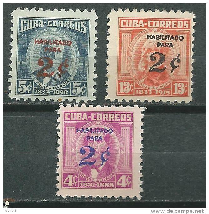 CUBA Scott # 641/643 ** MNH Set Overprint - Nuevos